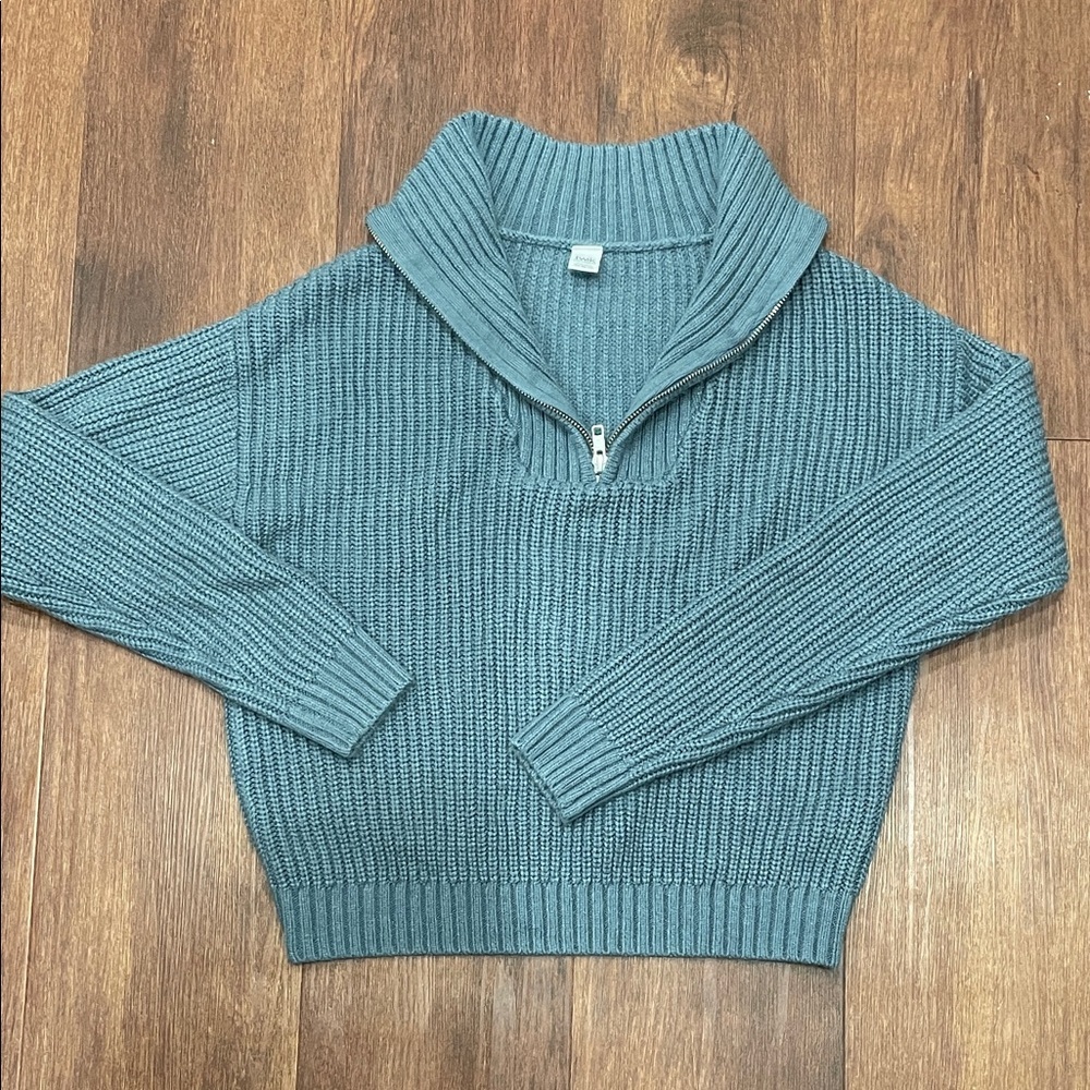 Twik Grey/Blue 1/4 Zip Sweater
